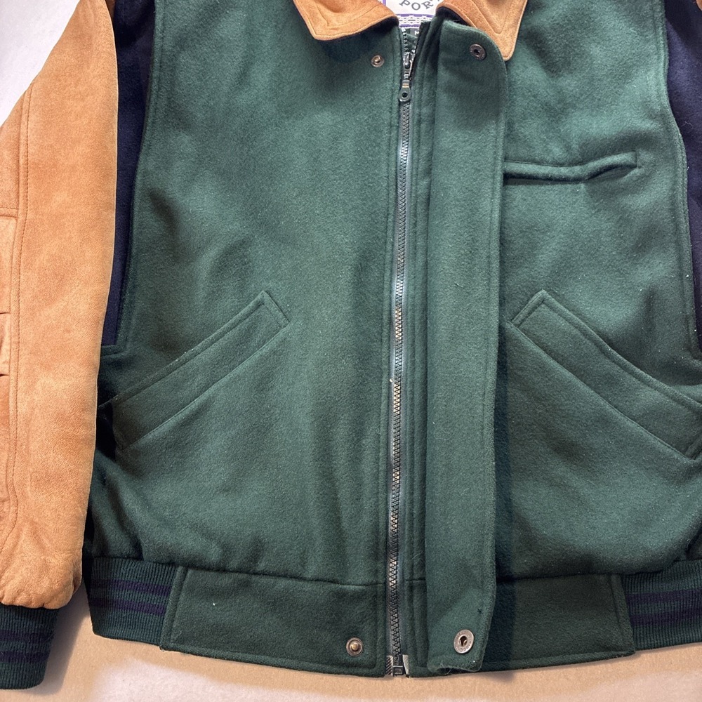 VTG Varsity Bomber Letterman Jacket Leather Wool Mens M Pelle Sports Coat Blank - Picture 3 of 16